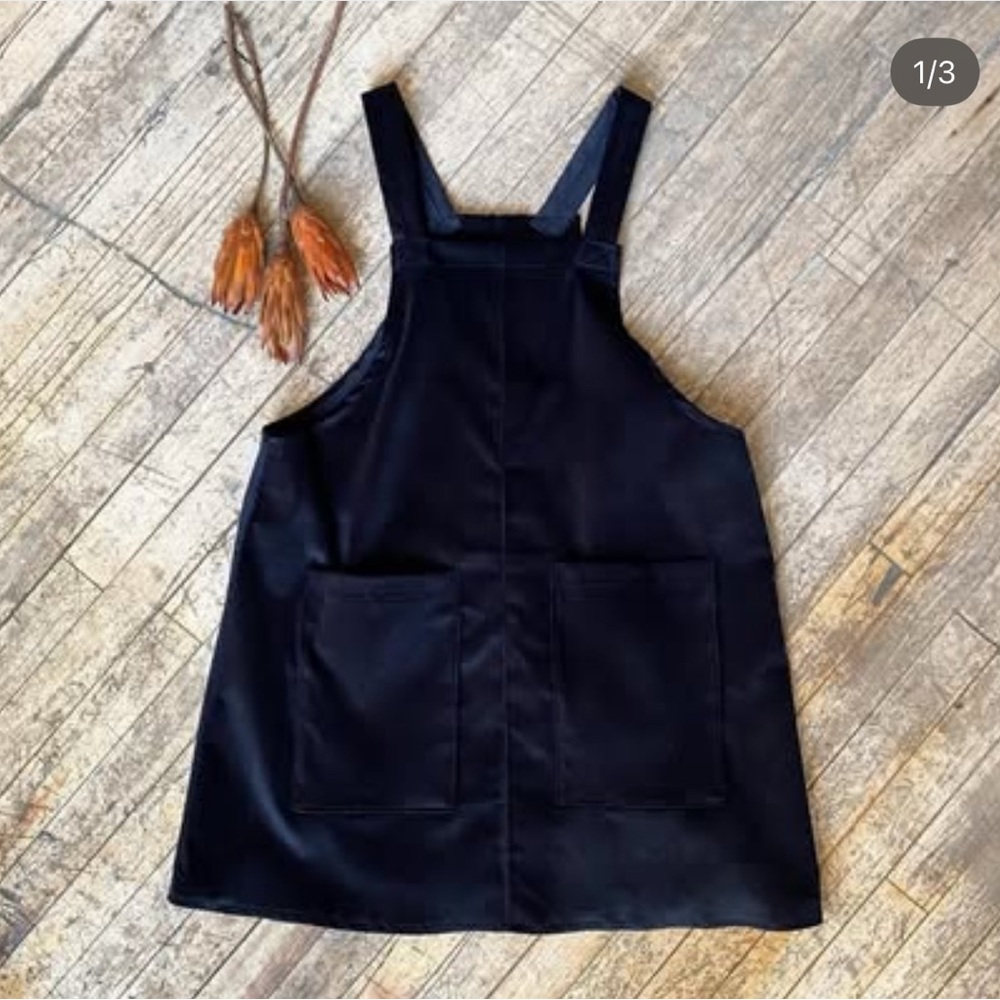 June Jumper (Black Corduroy Pinafore Dress)